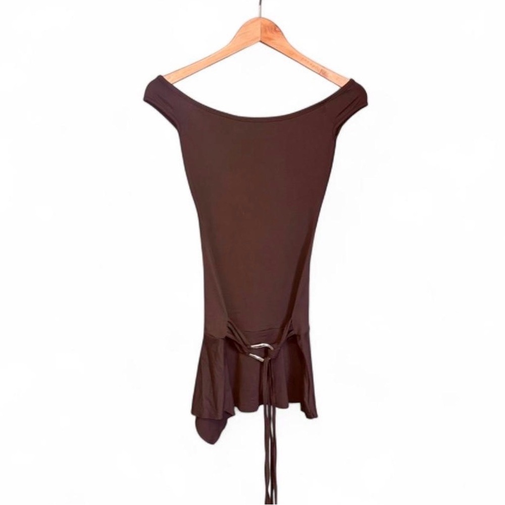 Brown Off-Shoulder Dress